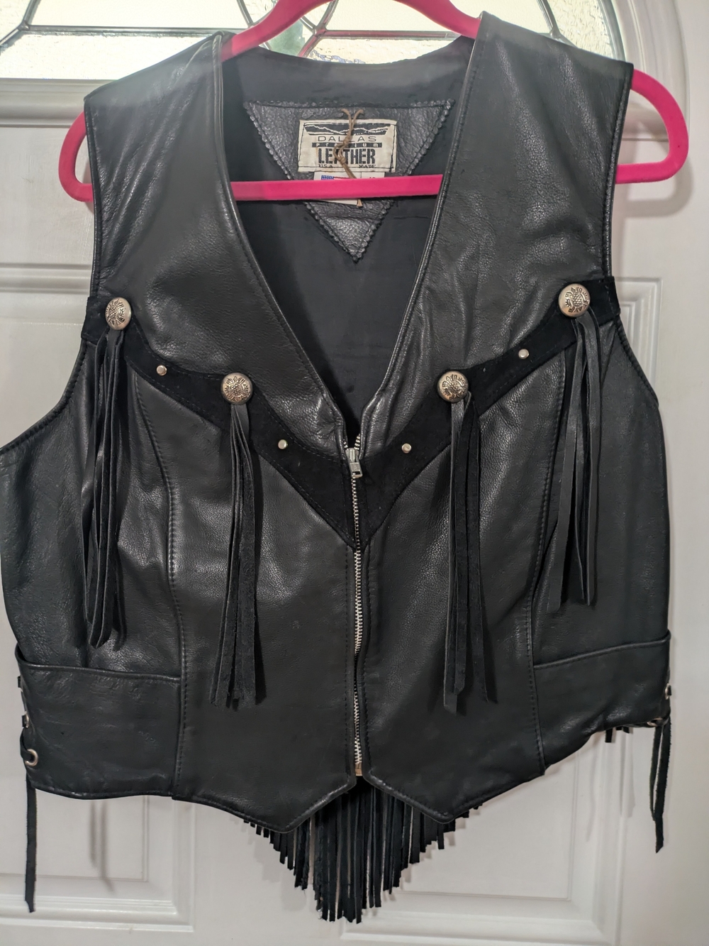 Black Fringe Concho Vest